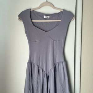Oh Polly Lavender Cap Sleeve Midi Dress